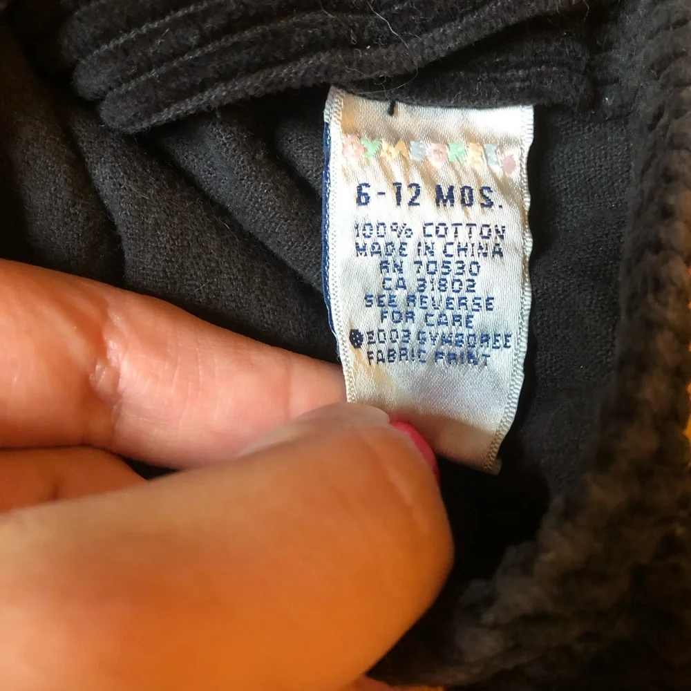 Gymboree vintage black velour corduroy dress size 6-12 months